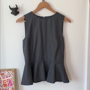 J crew gray sleeveless peplum-style top, sz 4